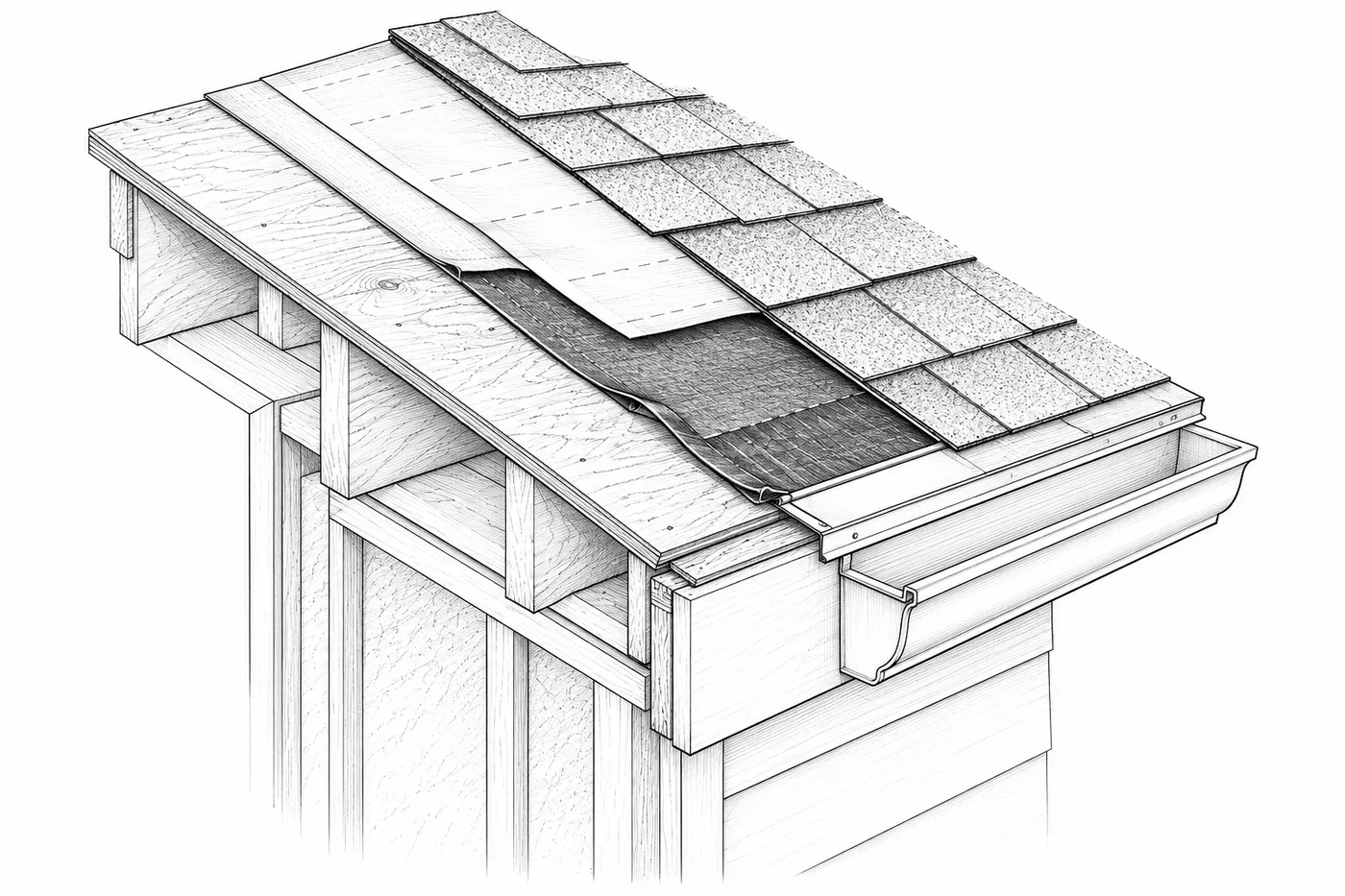 Roof eave layers